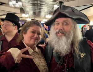 Mad Sally and Ol' Chumbucket at the Swashbucklers Ball in Portland, January 2023. (Photo by Quicksilver)